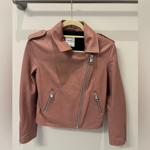 LTH JKT KAS Modern Biker Jacket Medium in Dusty Rose